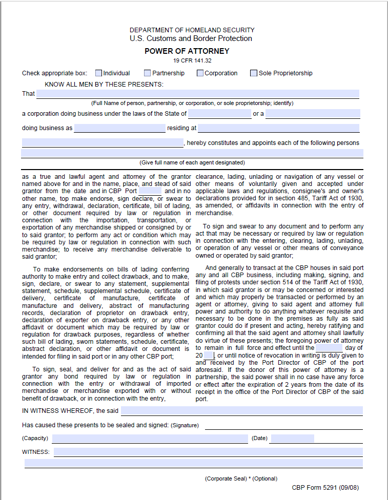 POA Form Screenshot